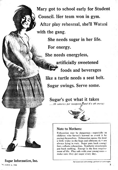 1966 sugar ad in TIME magazine